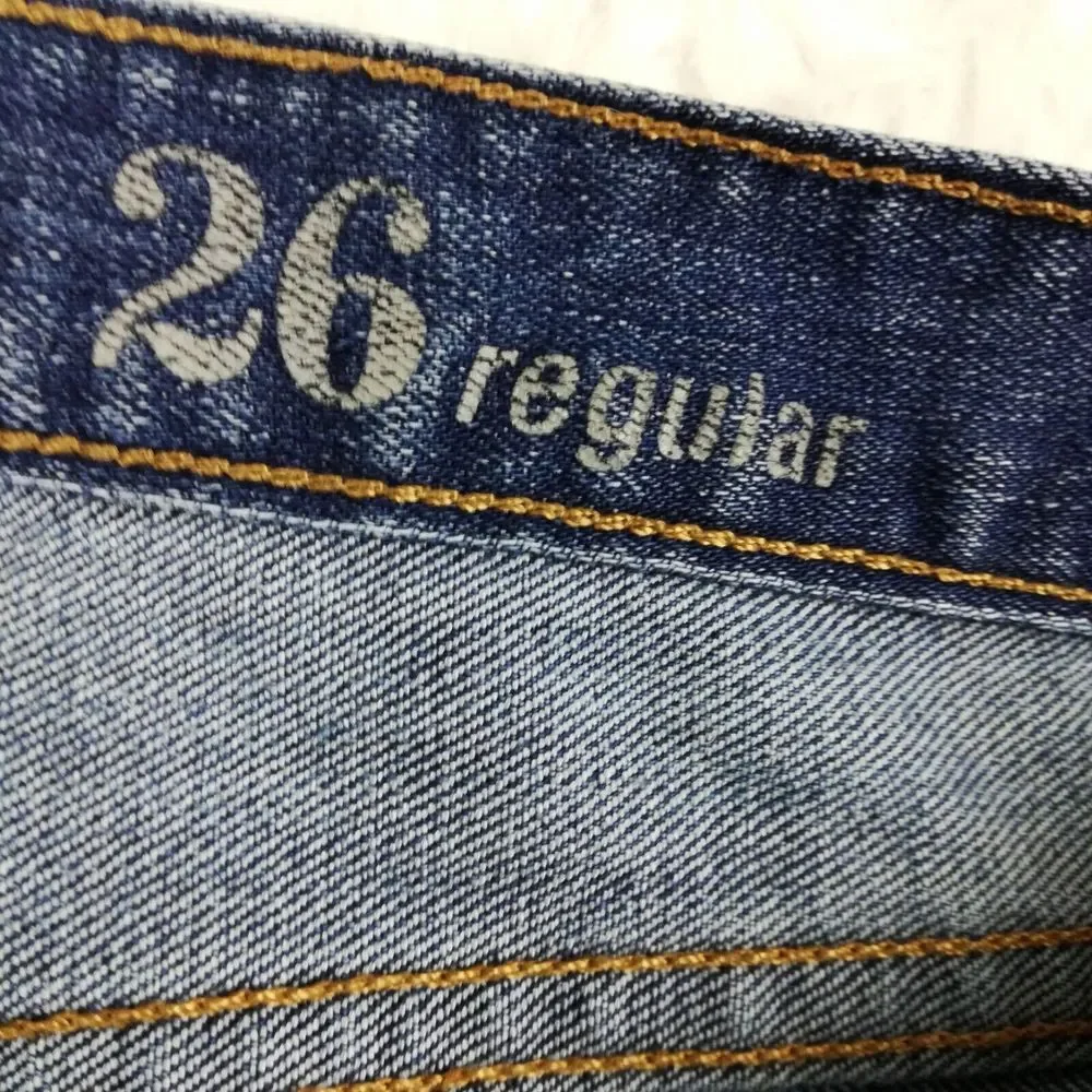 J. Crew Womens Jeans Capri Matchstick Blue‎ Denim Whiskering Stone Wash 26